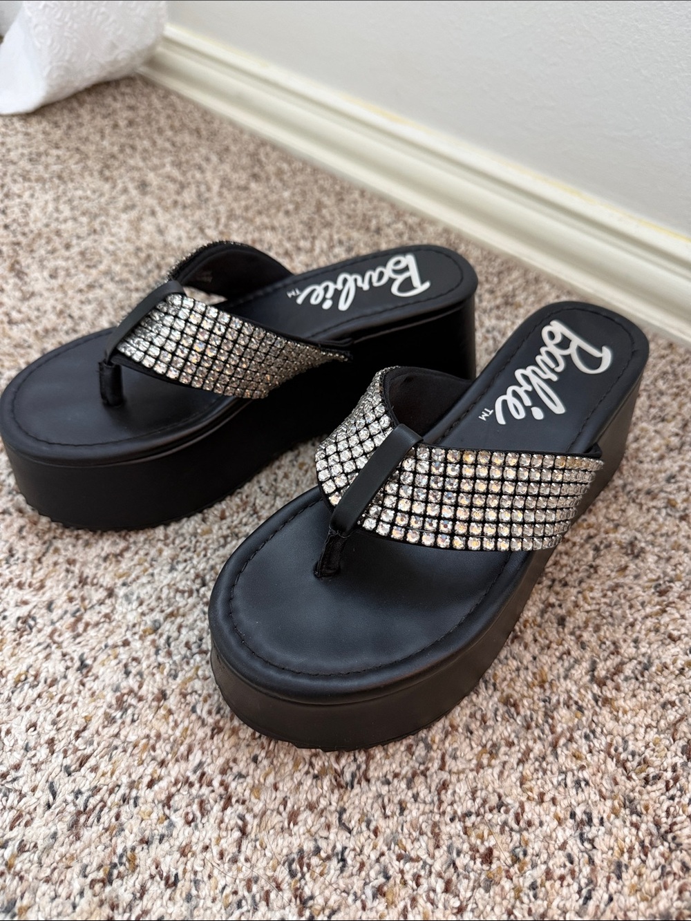 Forever 21 x Barbie rhinestone platform sandals
